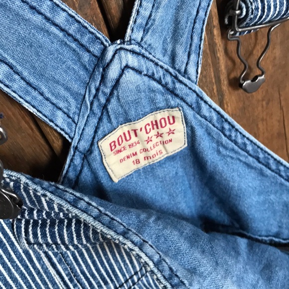 Denim Striped Overalls with pockets - Picture 4 of 4